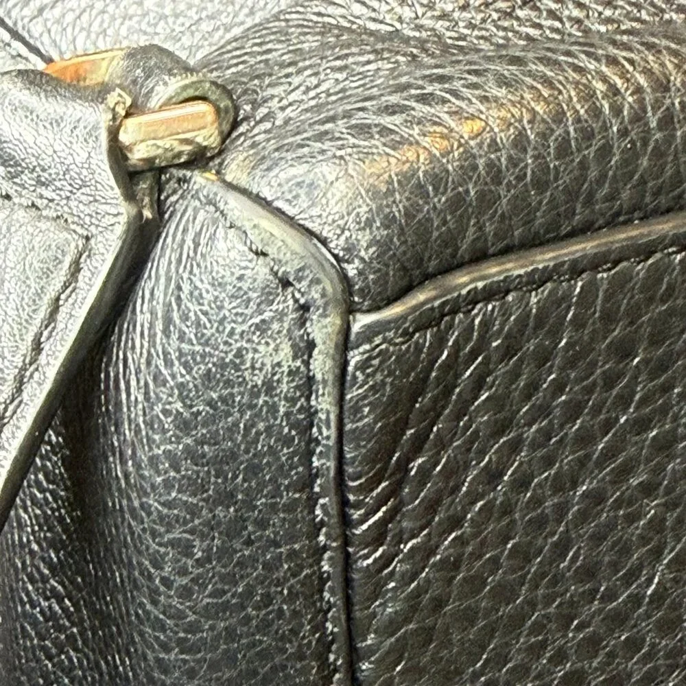 kate spade Black Leather Backpack with Gold Hardware